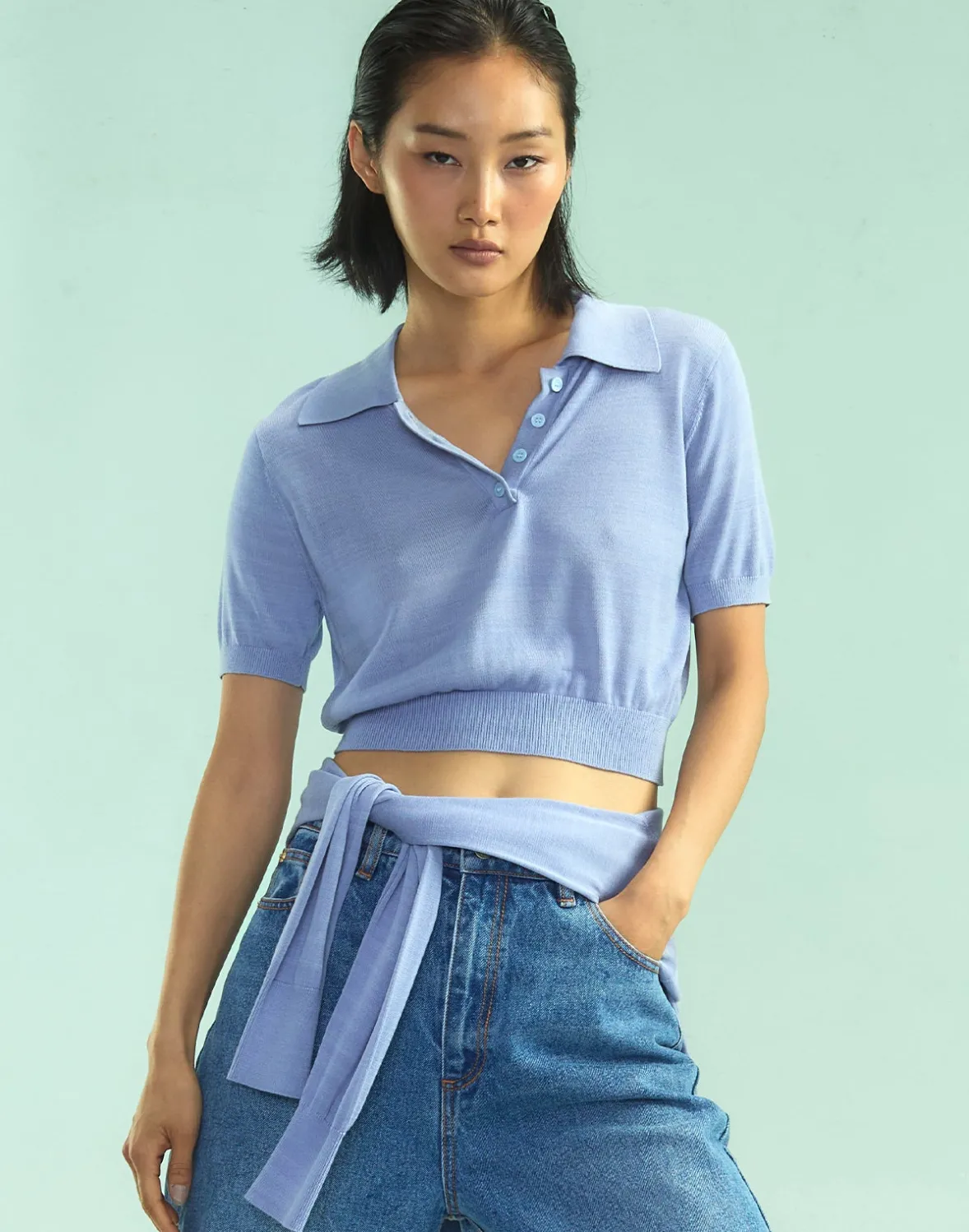Cynthia Rowley Aspen Knit Polo- Snow