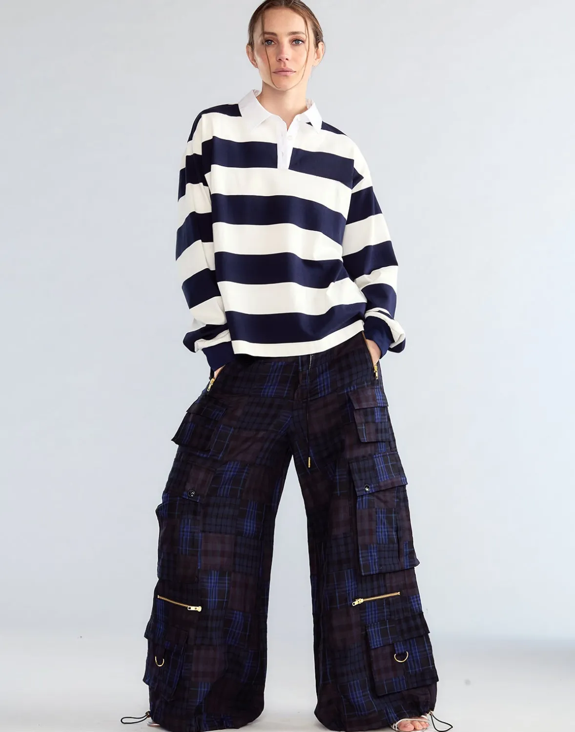 Cynthia Rowley Madrid Madras Cargo Pants- Bottoms