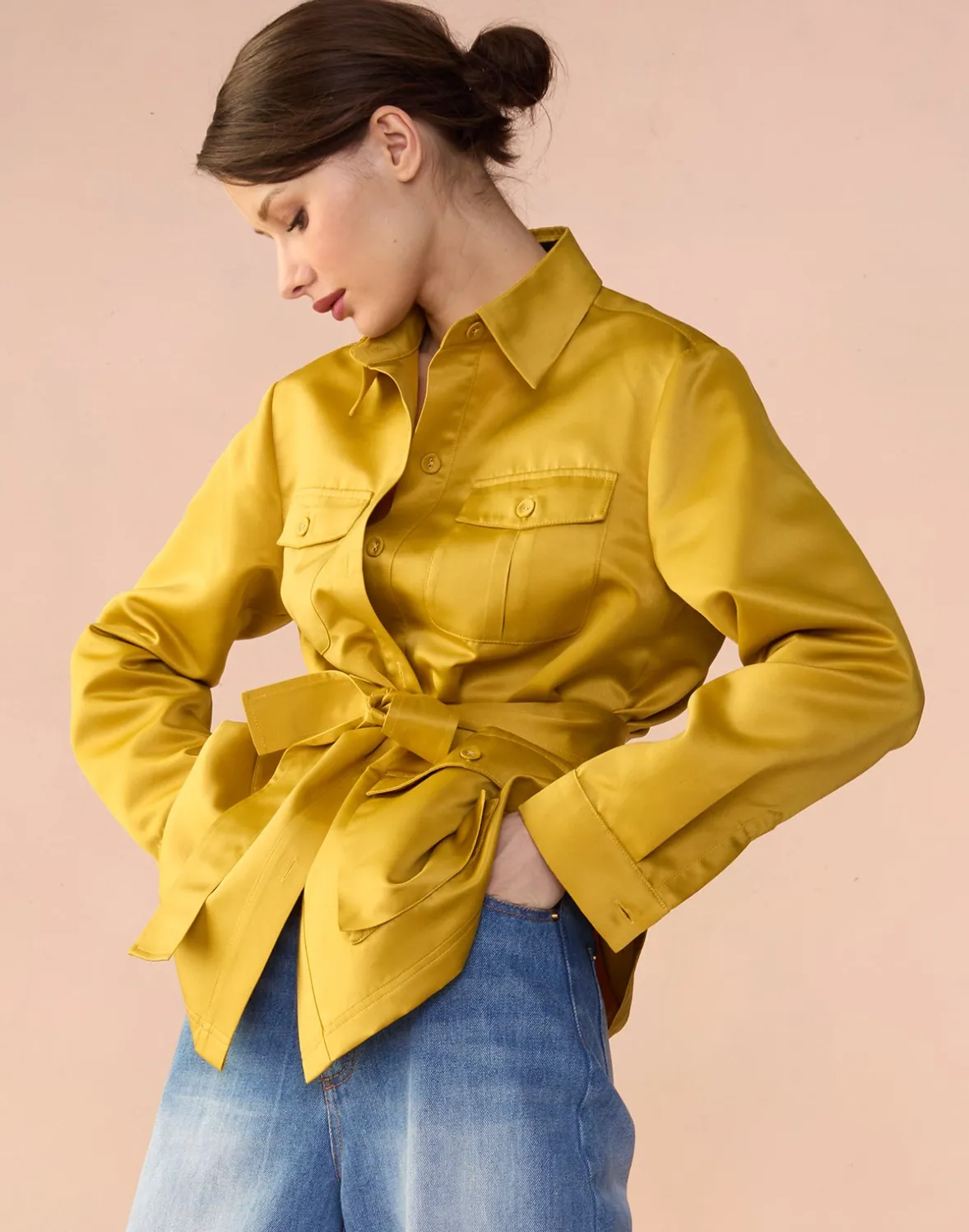 Cynthia Rowley Satin Safari Jacket- Tops | Jackets & Coats