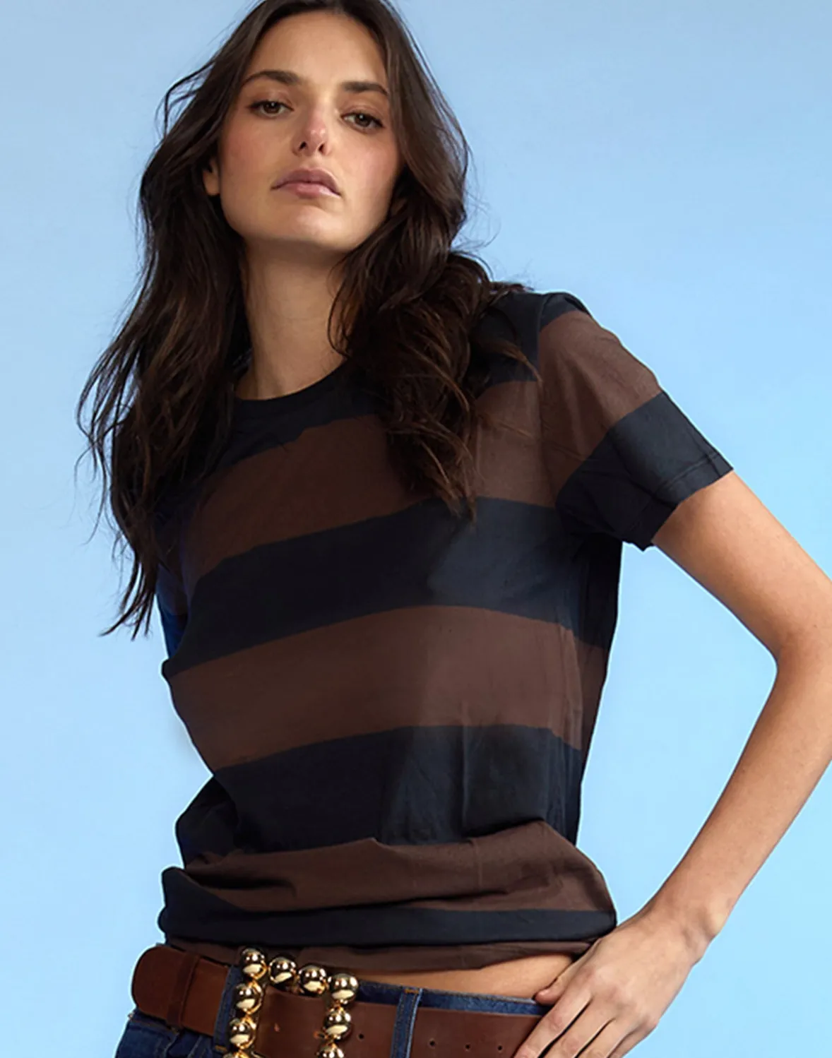 Cynthia Rowley Striped Tee- Tops