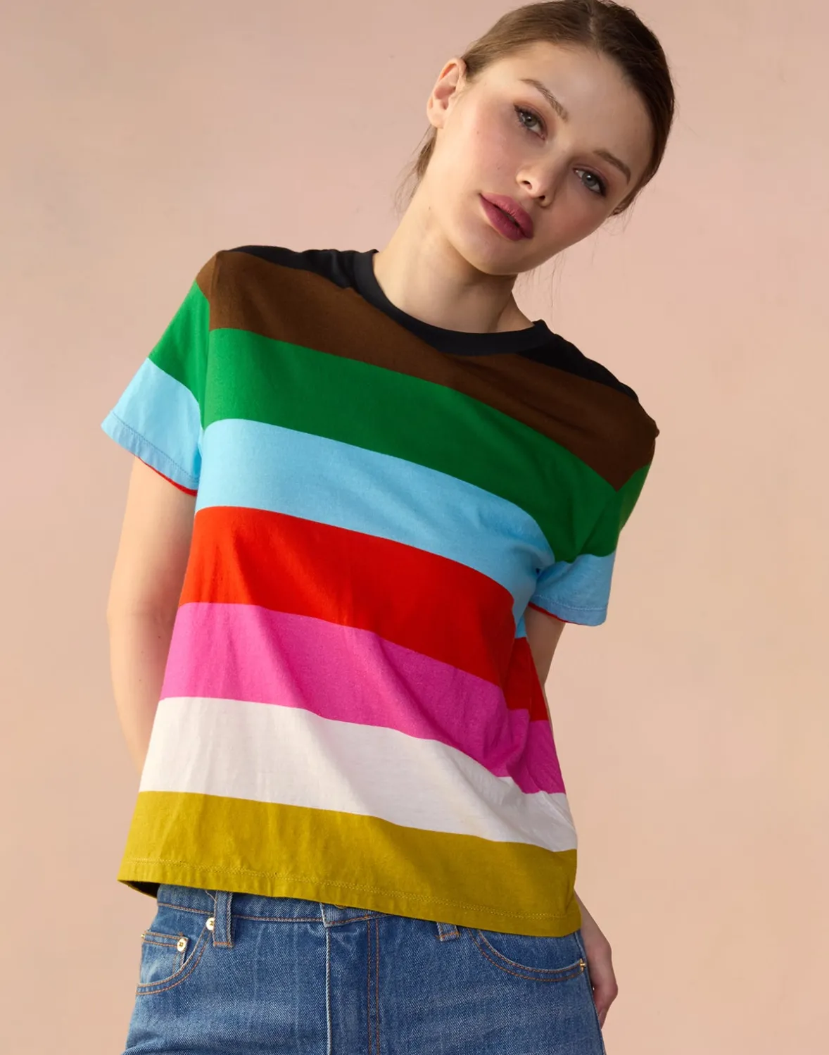 Cynthia Rowley Striped Tee- Tops