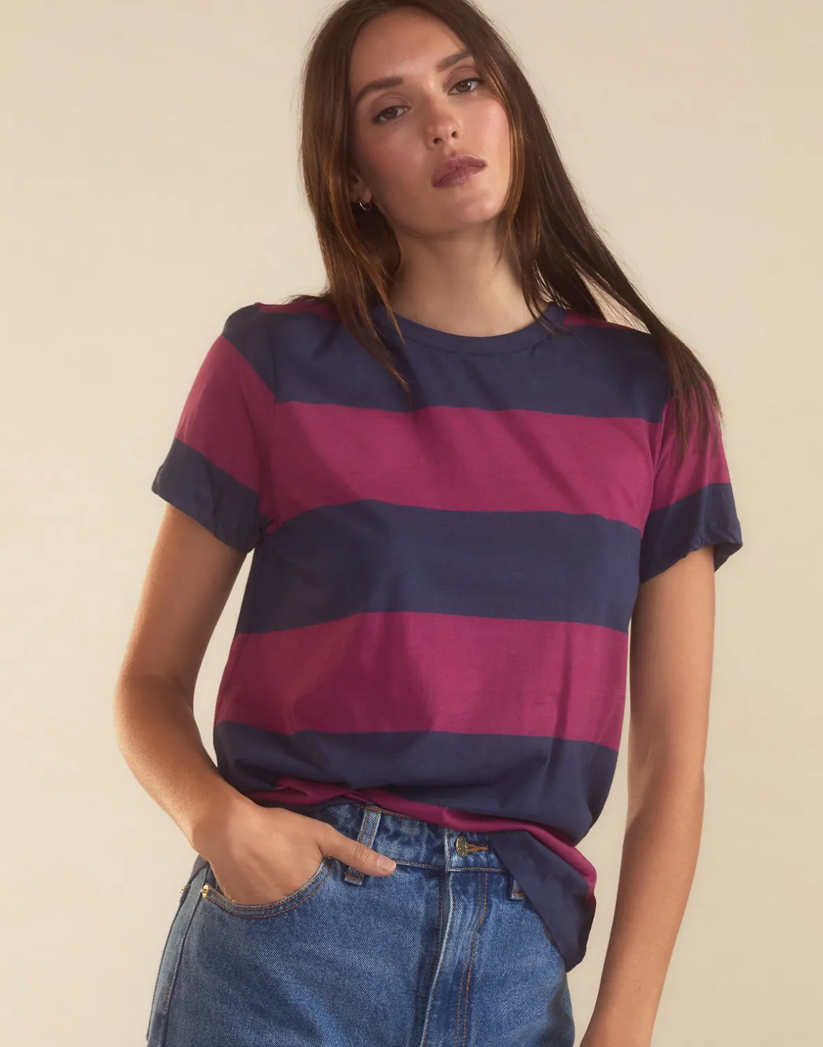 Cynthia Rowley Striped Tee- Tops
